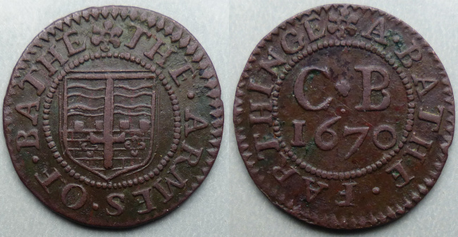 Bath, city issue 1670 farthing N3952